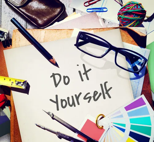 A note with do it yourself writing on it