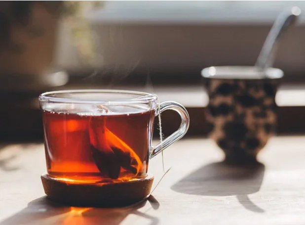 A glass of hot tea